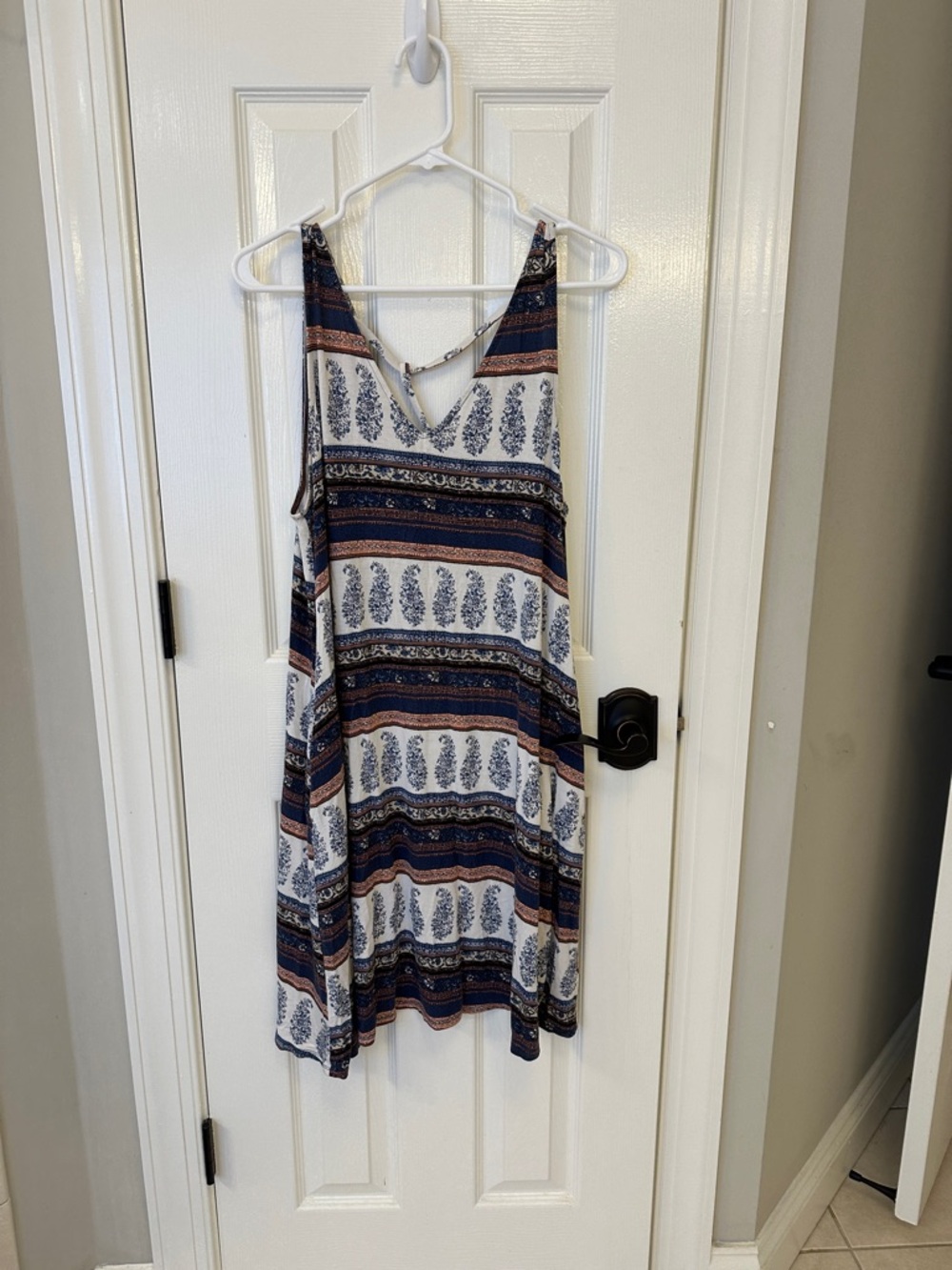 Maurice’s  Boho Stripe Mini Dress in Navy, White & Rustl XL